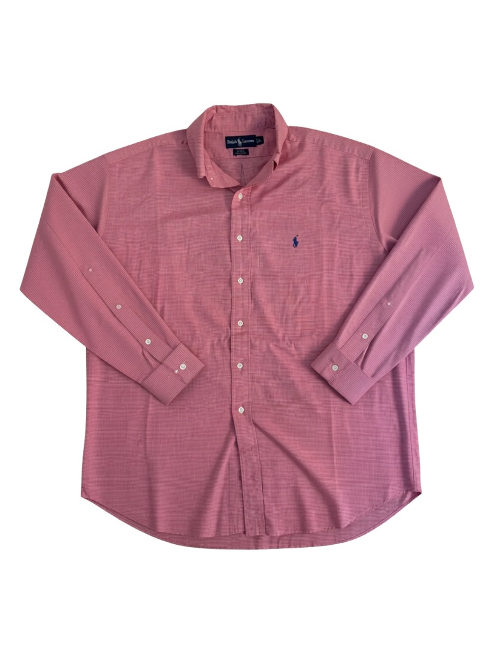 Polo by Ralph Lauren Pink Long-Sleeve Oxford Check Shirt
